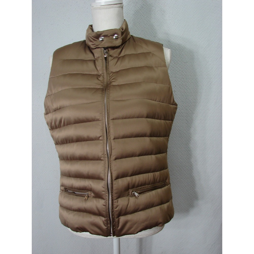 LRL Ralph Lauren Olive Green Bronze Down Puffer Vest M Full Zip Luxury Classic